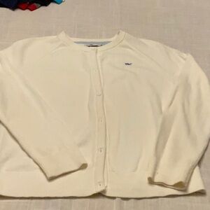 Used Girls Vineyard Vines Cardigan Color Cream Size L